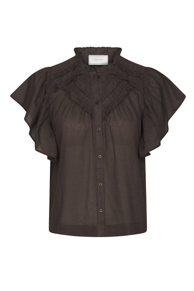 Vinsa S Voile Top Dark brown - 169039 Thumbnail