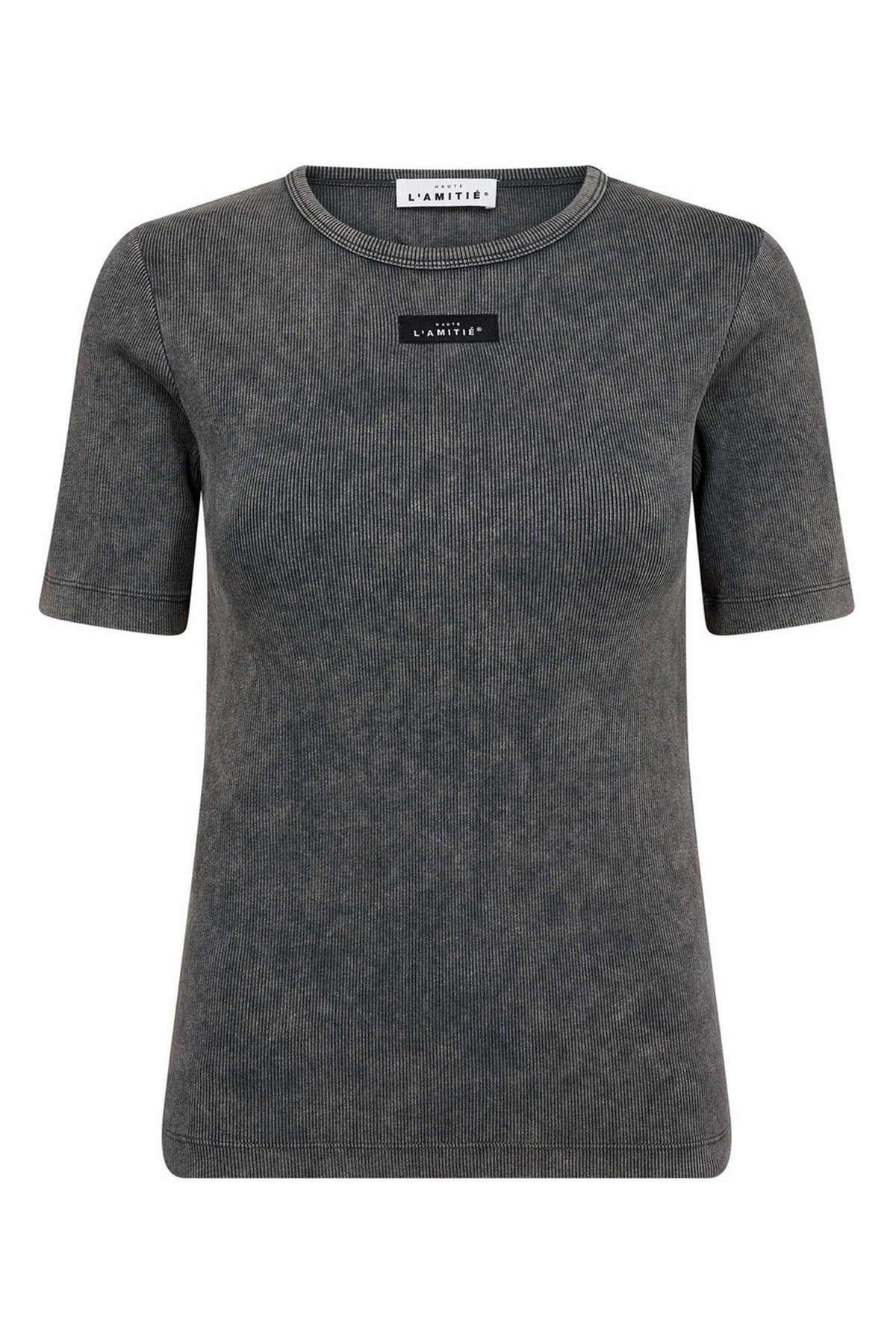 Vintage Acid Rib Tee Black Acid Wash - HL10749