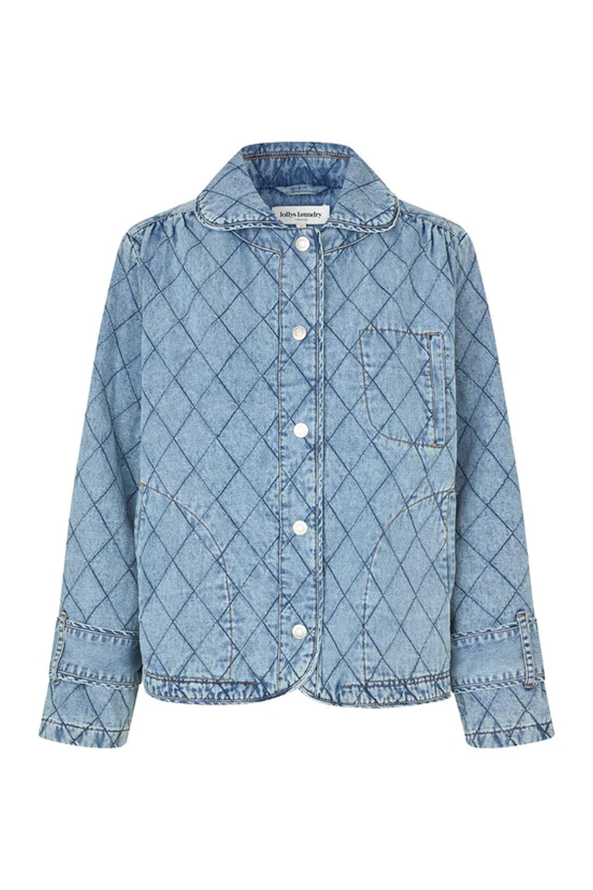 Violall Quilted Jacket Ls Washed Denim - 26119-6002