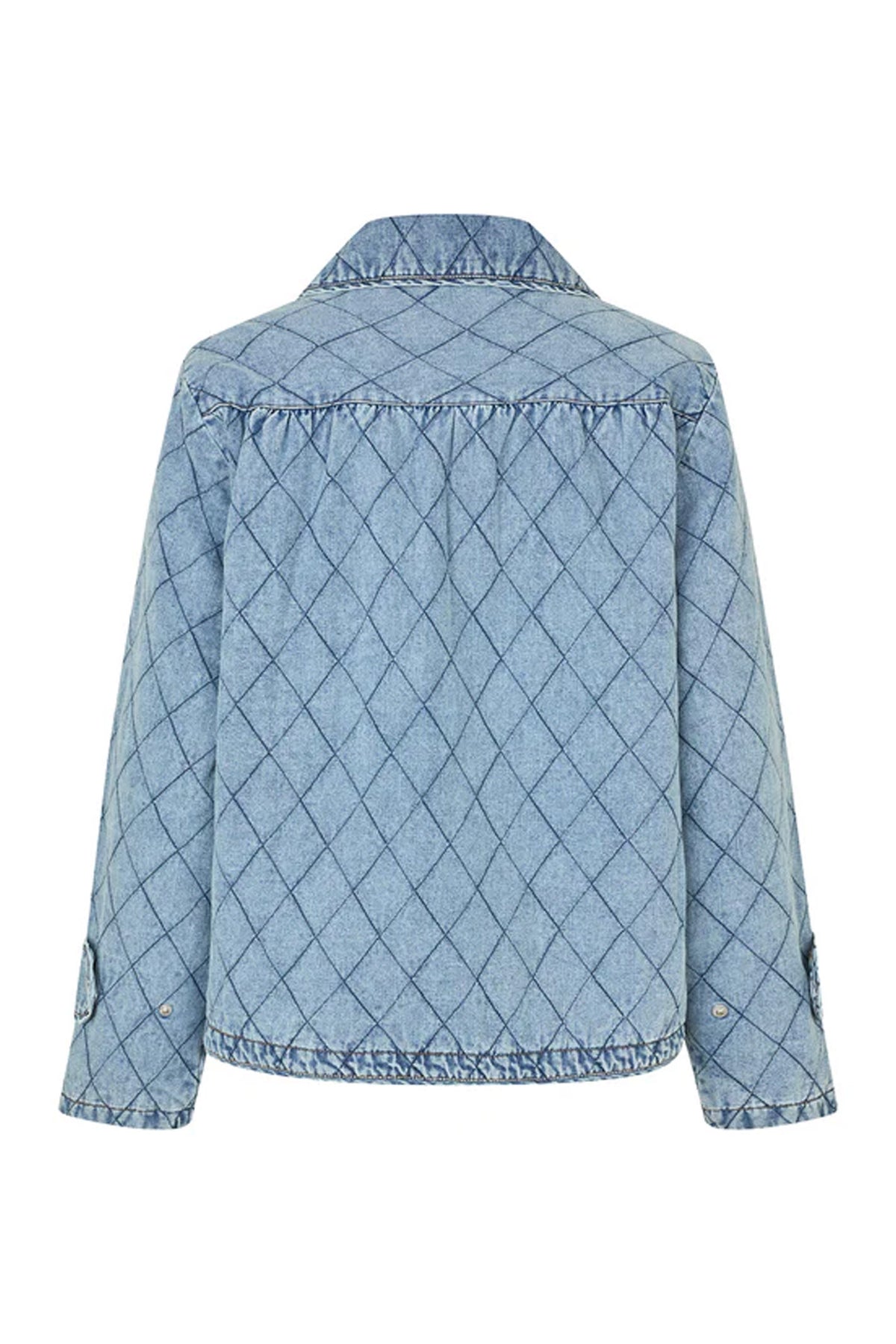 Violall Quilted Jacket Ls Washed Denim - 26119-6002