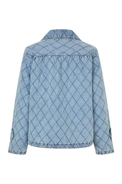 Violall Quilted Jacket Ls Washed Denim - 26119-6002 Thumbnail