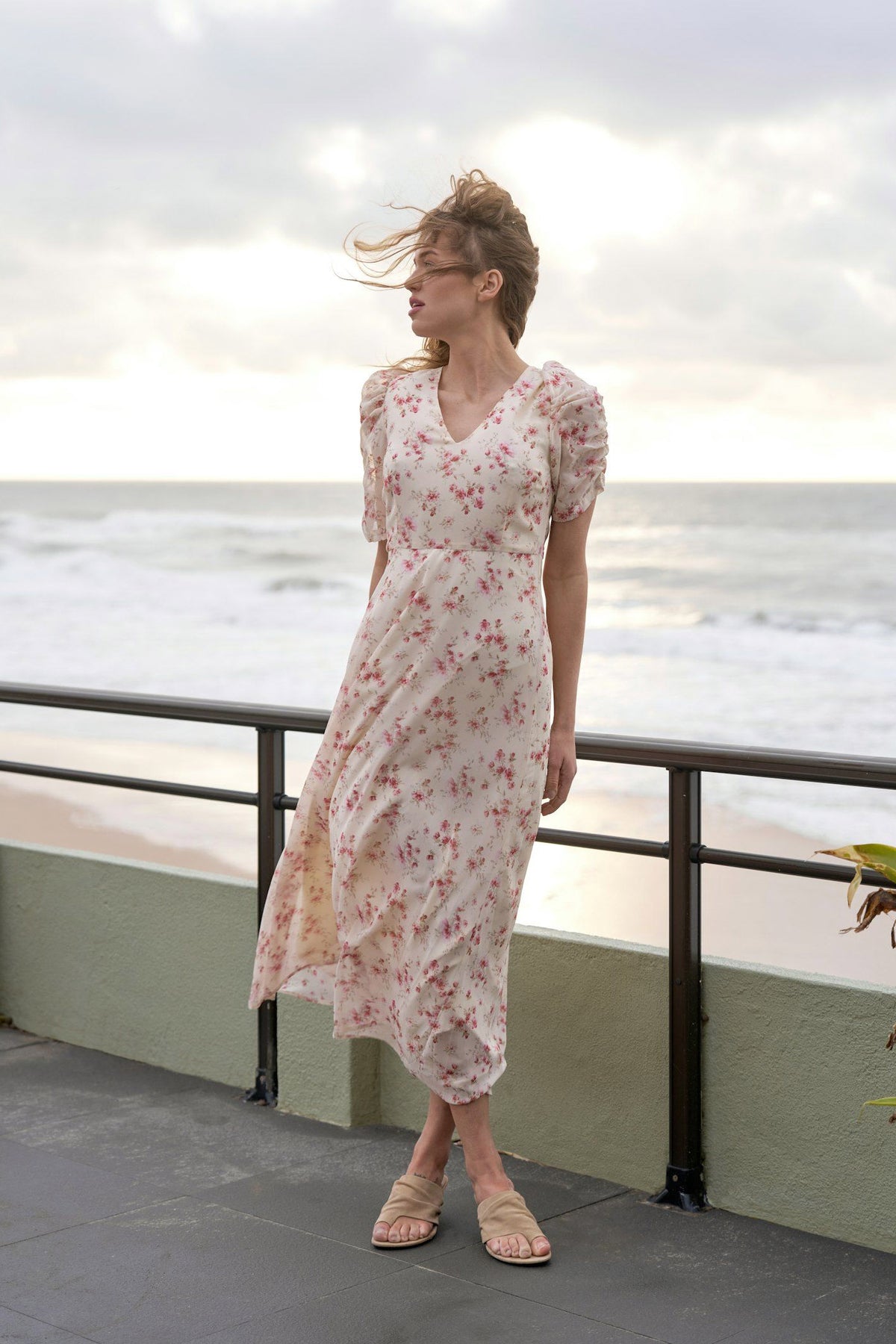 Vira Floral Dress Creme - 169209