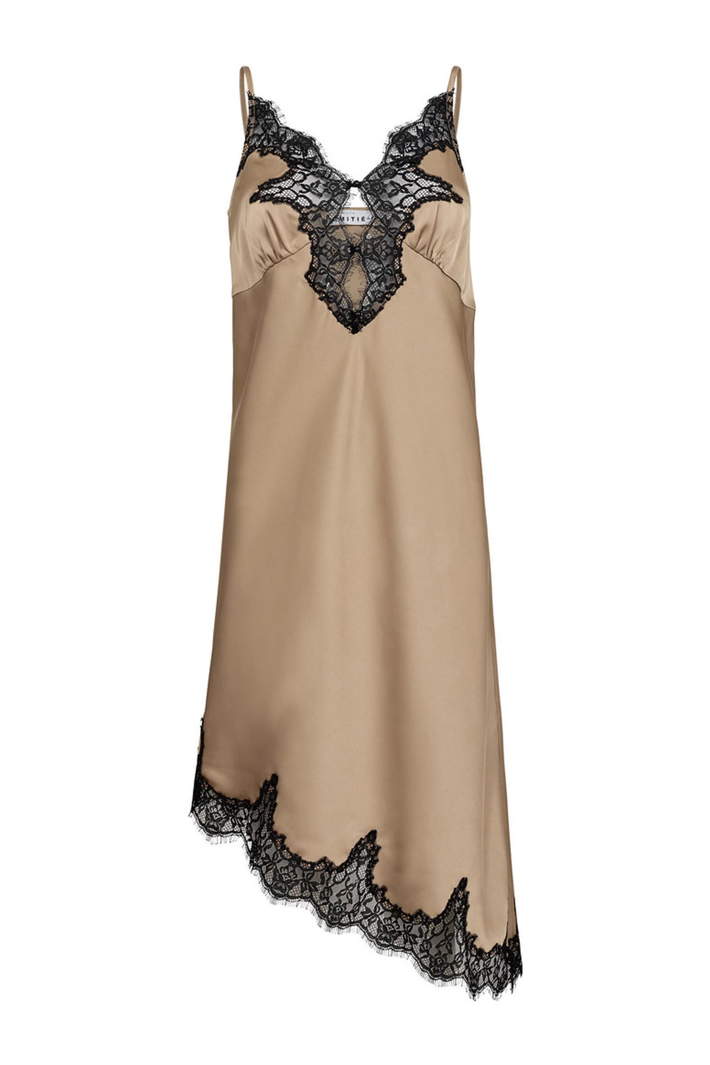 Vivian Asym Lingerie Dress Beige - HL10723