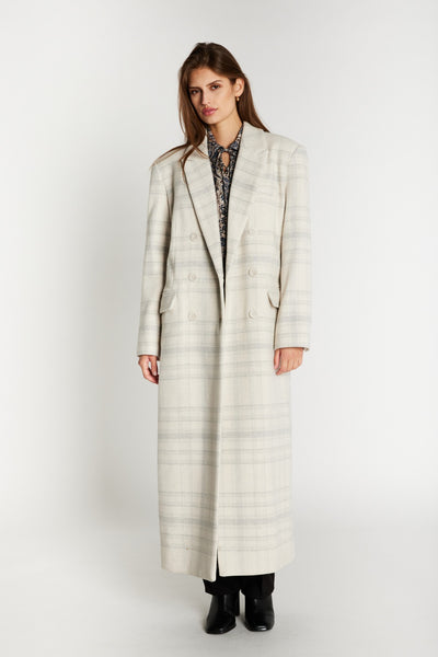 KentioBBAbellas coat Beige Check - BBW5082 Thumbnail