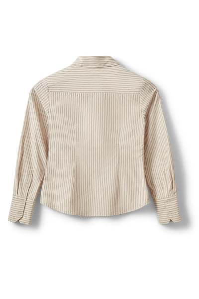 WILDASW SLIM FIT SHIRT 7118 Light Brown Striped - S262290 Thumbnail