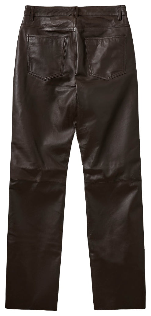 GATTISW LEATHER PANTS 7025 Dark brown - SNOS730