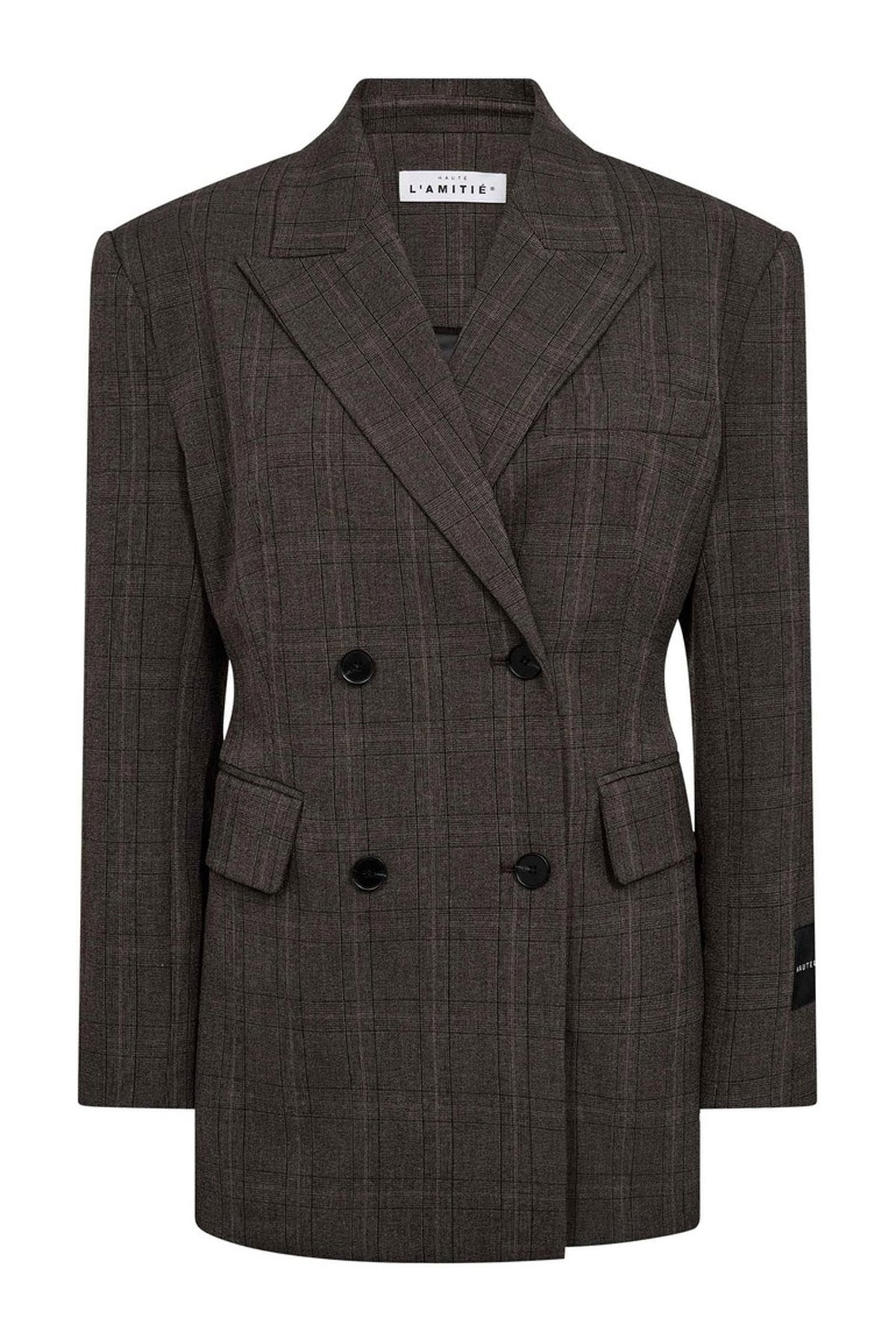 Waist Fit Check Blazer Mocca - HL10844