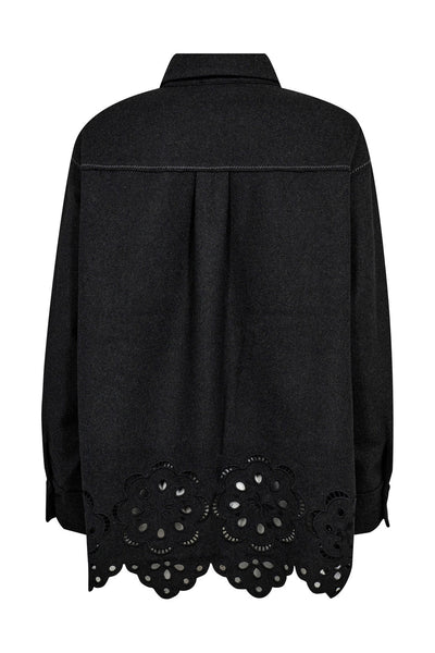 WarrenCC Wool Embroidery Shirt 140-Dark Grey - 35151 Thumbnail