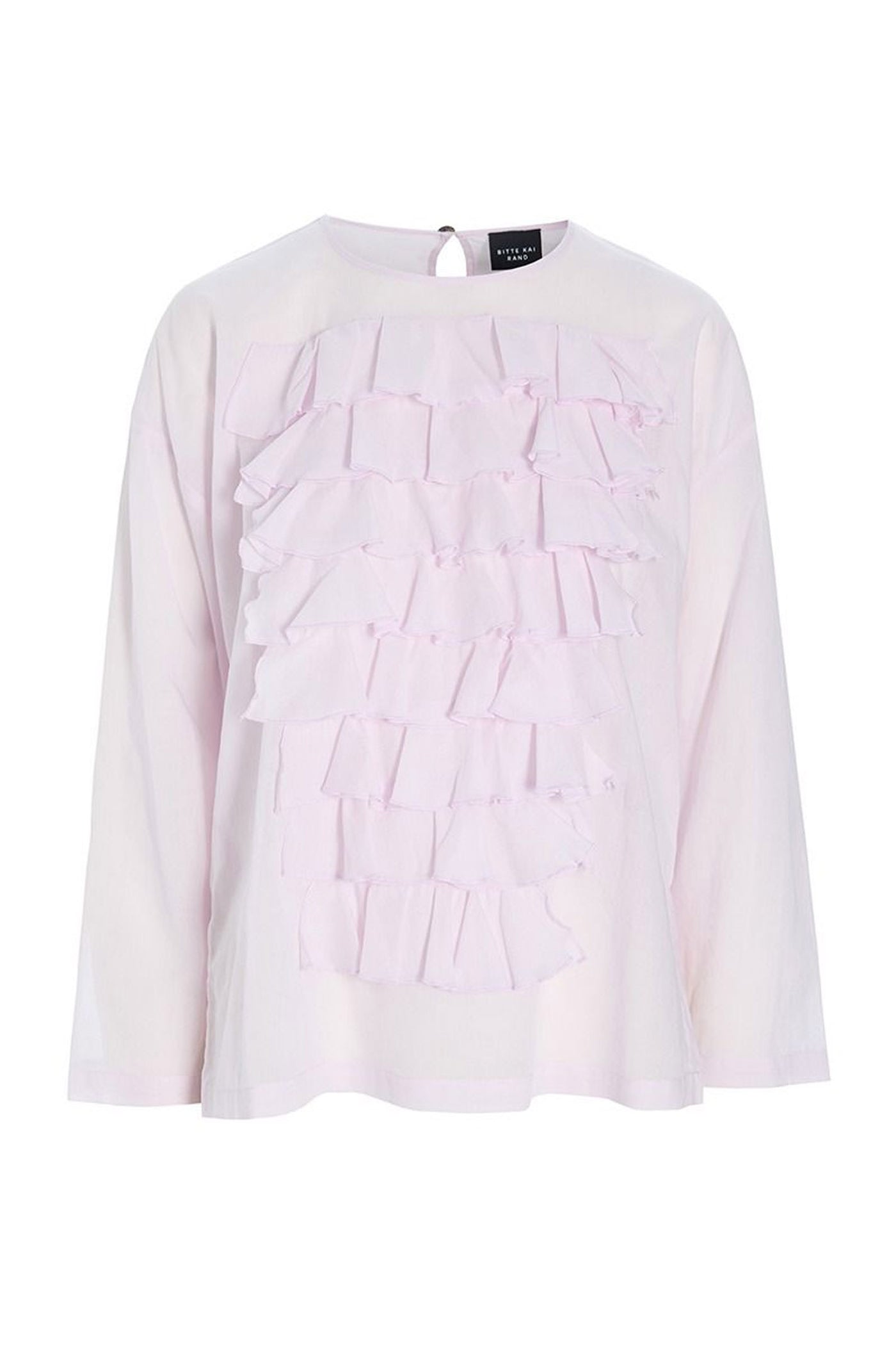 Washi voile bluse med flæser Blush - 257-2357-5428