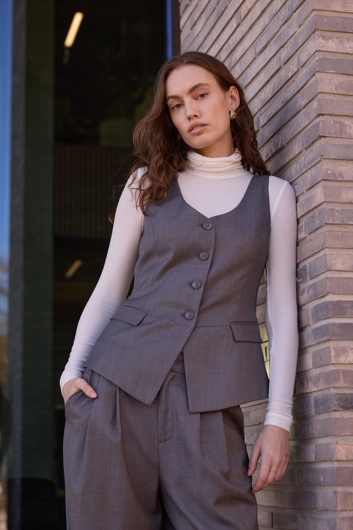 WaterlilyBBBeatus waistcoat Grey Melange - BBW4751