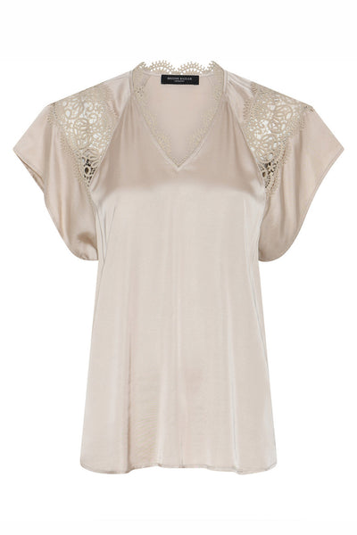 Weckiabbsynje Blouse Beige - BBW4853 Thumbnail