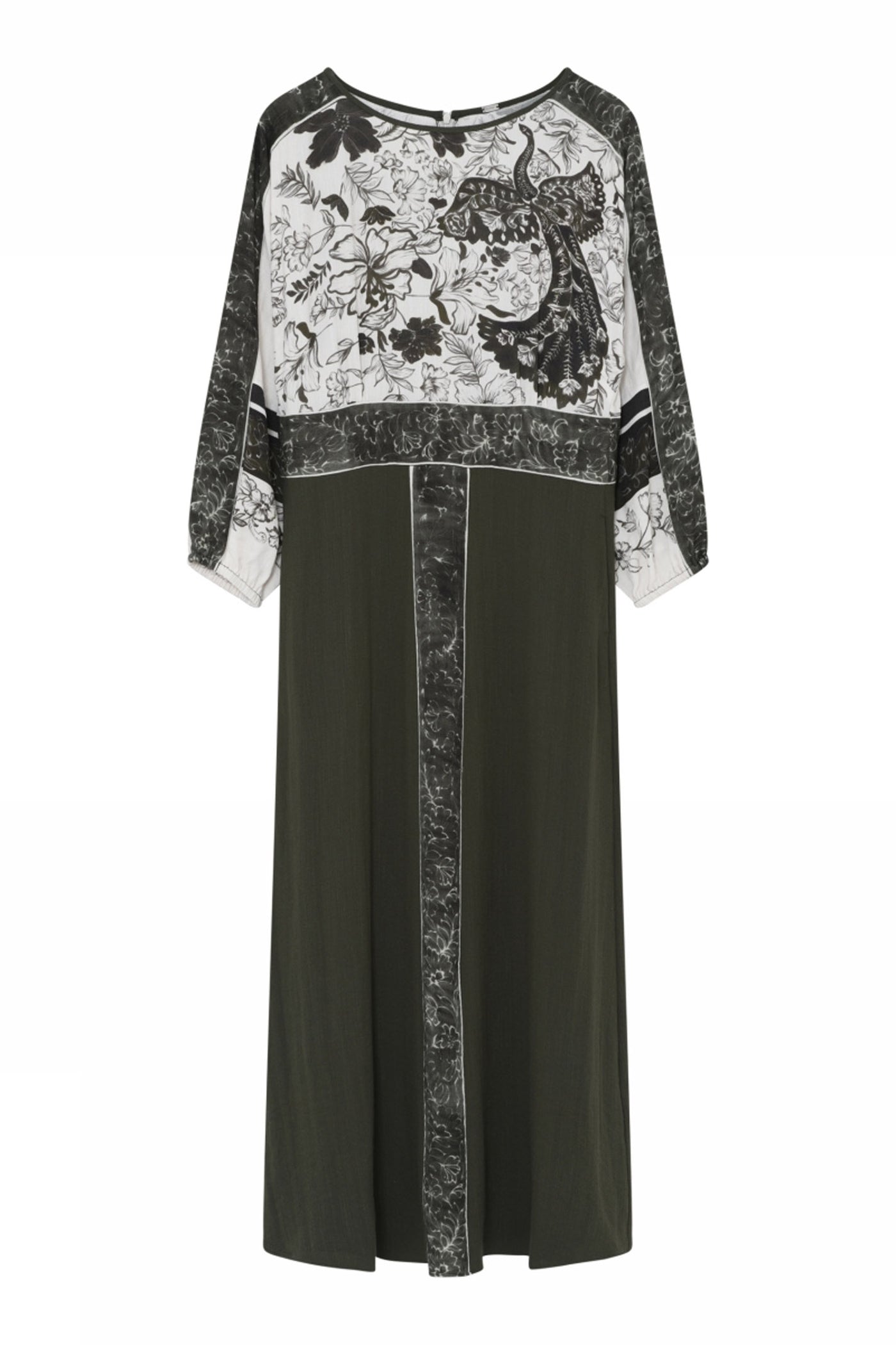 Wita, long dress 81010-OffW/Olive - 60501/7618