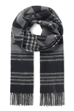 Woven Wool Logo Scarf Black/Vanilla - 205315