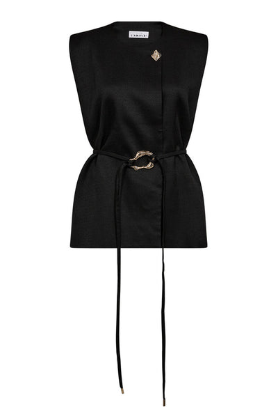 X Buckle Vest Black - HL10458 Thumbnail