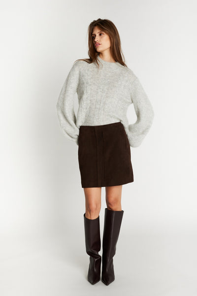 SuedaBBSianata suede skirt Dark brown - BBW5100 Thumbnail