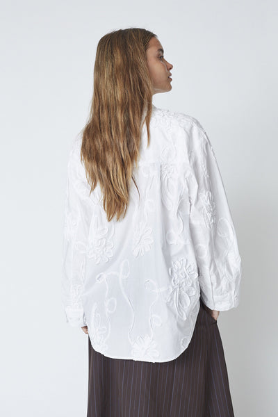XavierCC Flower Shirt 4000-White Thumbnail