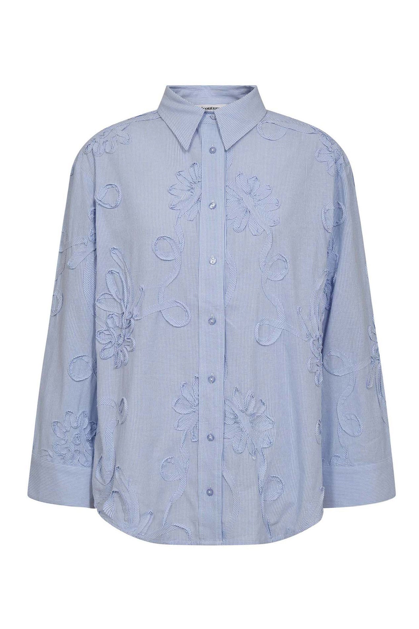 XavierCC Stripe Flower Shirt 23-Pale Blue - 45040