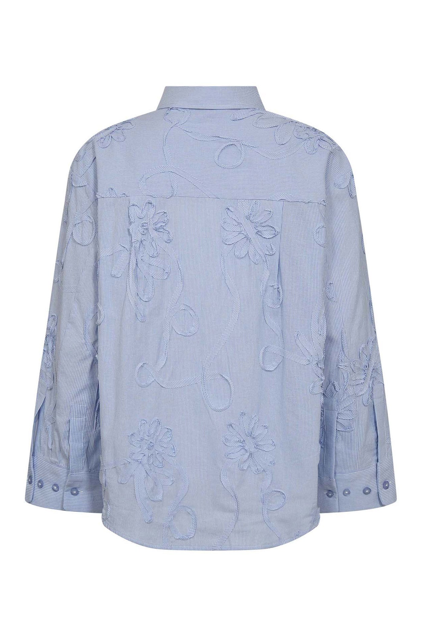 XavierCC Stripe Flower Shirt 23-Pale Blue - 45040