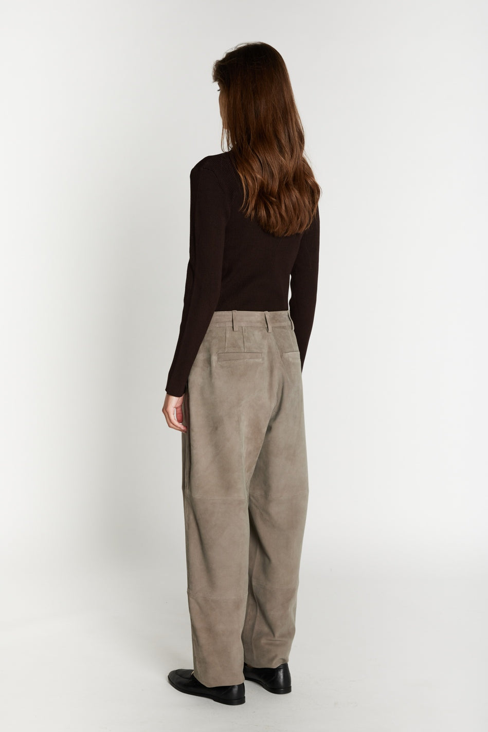 SuedaBBBarel suede pants Taupe Grey - BBW5196