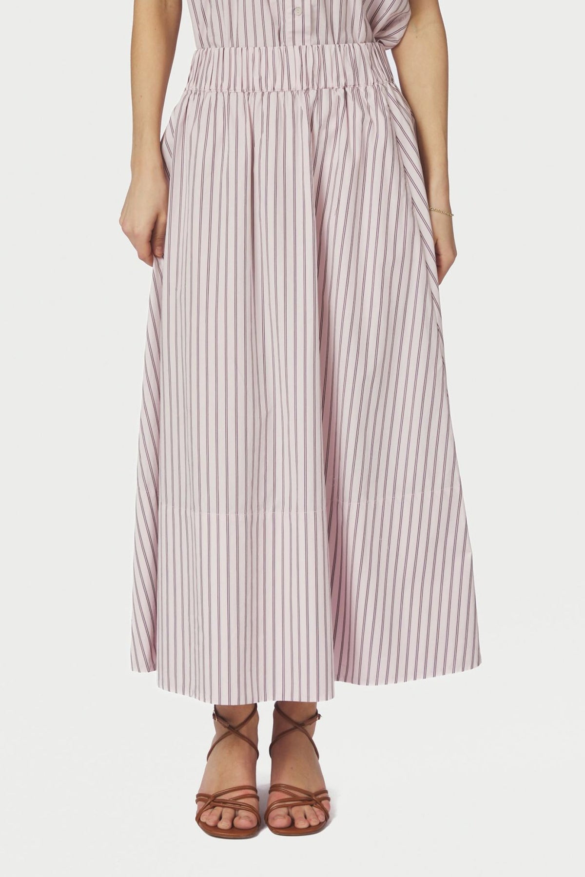 Yara Long Double Stripe Skirt Rose - 169050