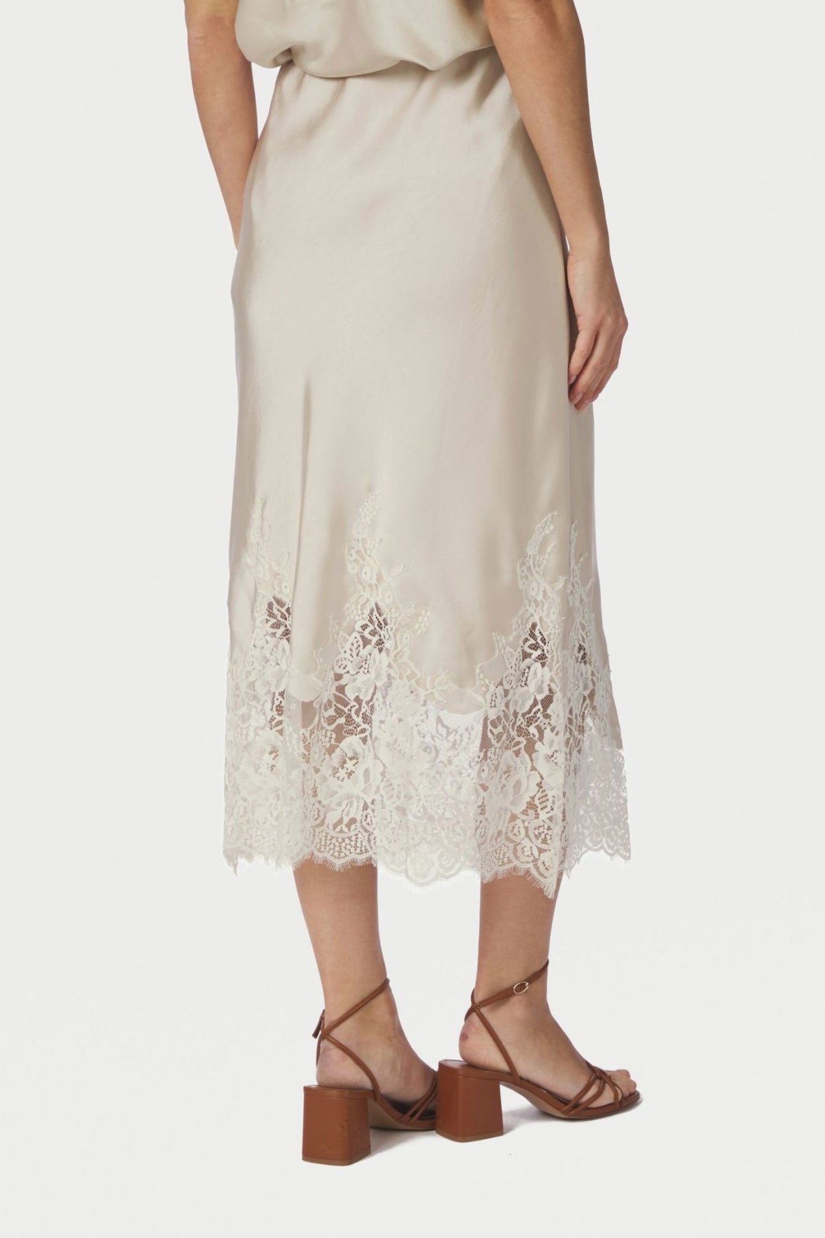 Yelina Heavy Sateen Skirt CHAMPAGNE - 169332