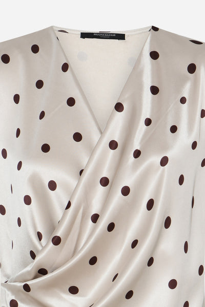 MatzaBBNeema dress Beige w brown dots - BBW5386 Thumbnail