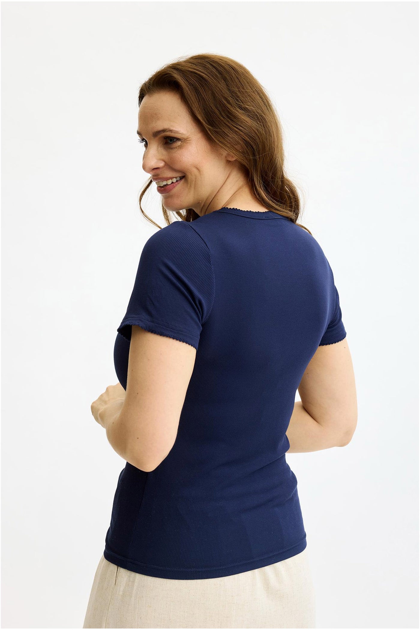 Yvonne t-shirt short sleeve DARK BLUE - 17185