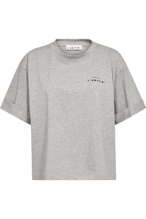 HL Crew Neck Crop Tee Grey Melangé - HL10122