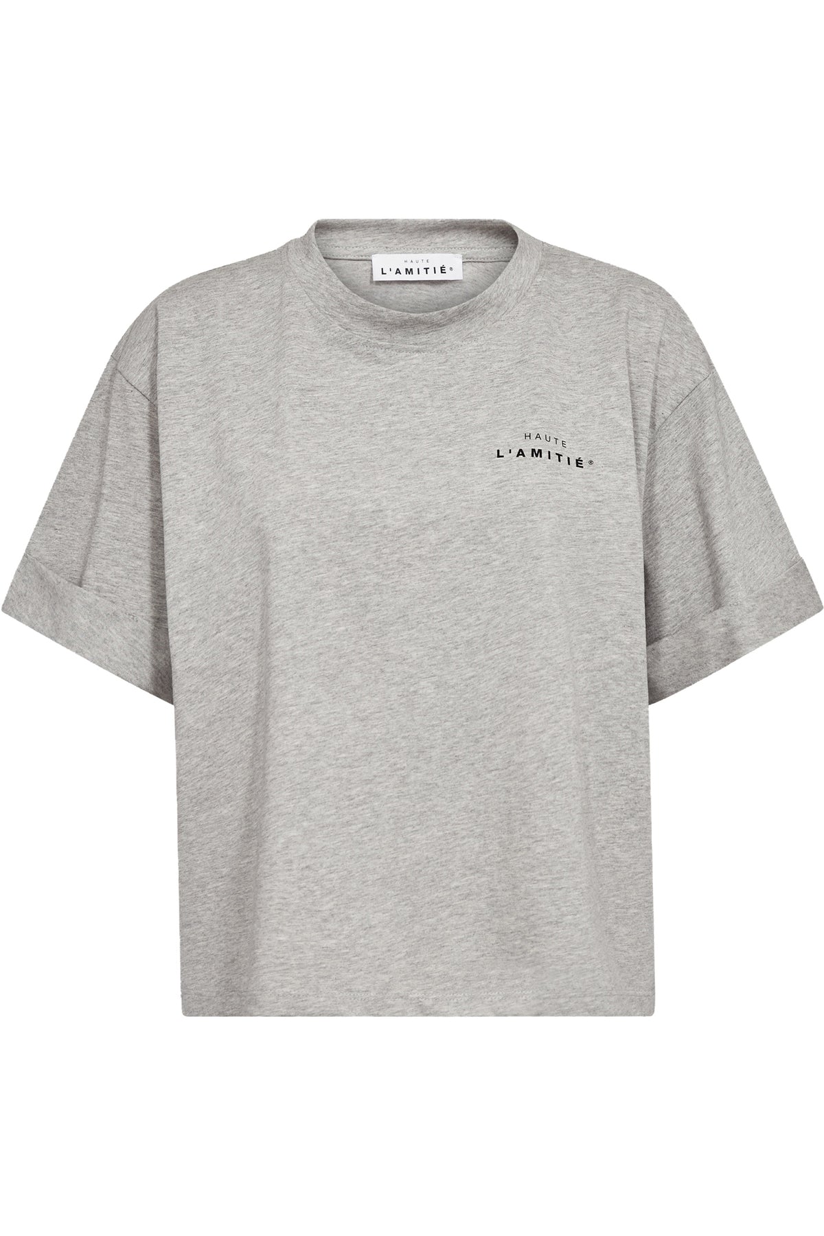 HL Crew Neck Crop Tee Grey Melangé - HL10122