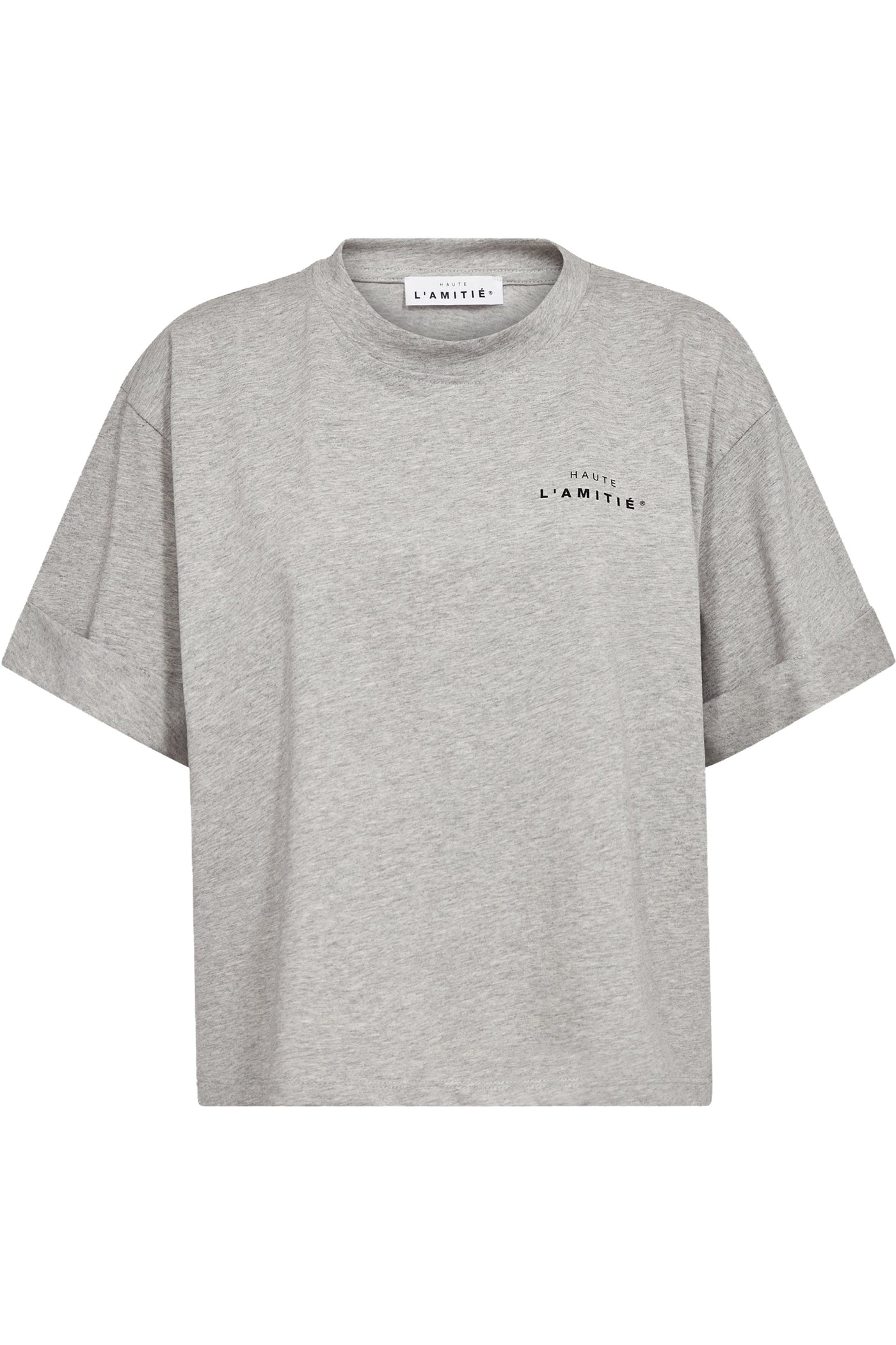 HL Crew Neck Crop Tee Grey Melangé - HL10122