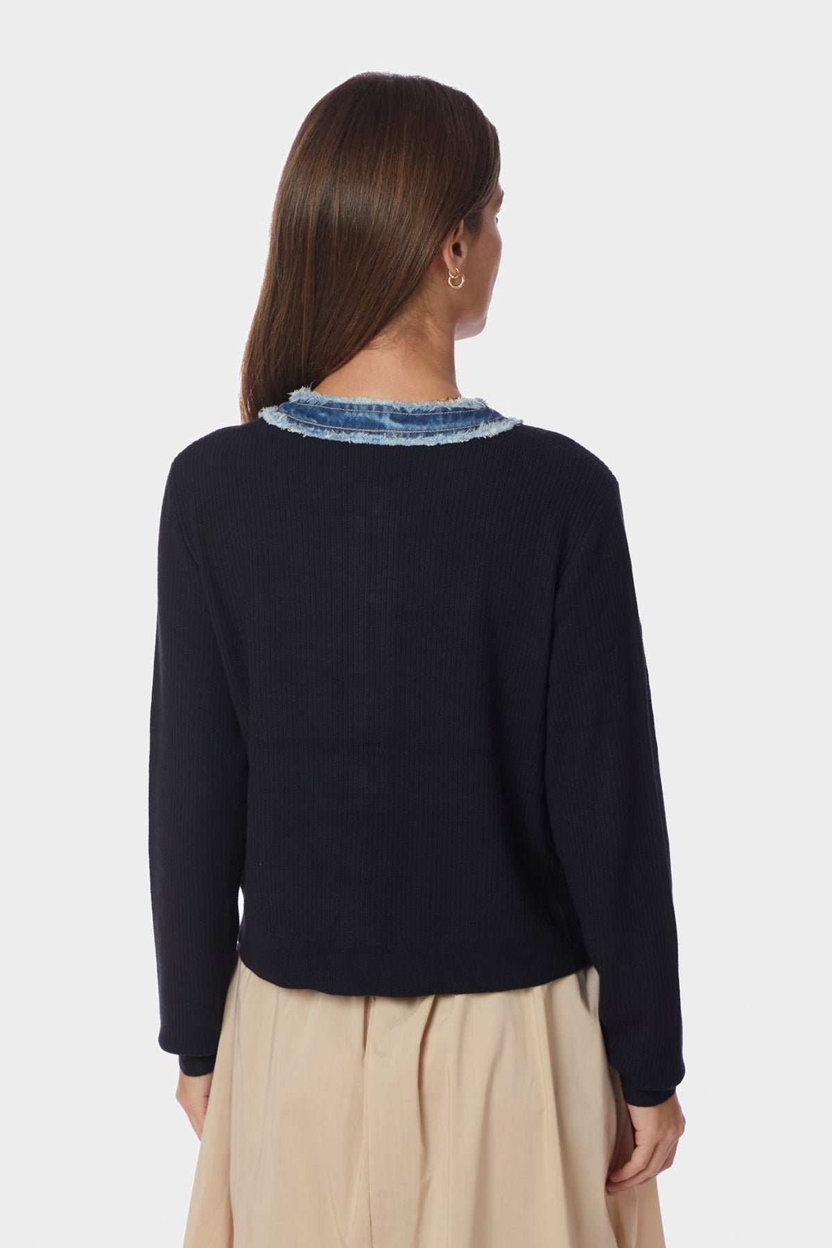 Zelma Knit Denim Cardigan Navy - 167245