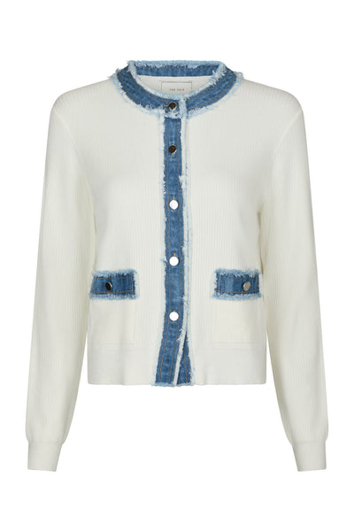 Zelma Knit Denim Cardigan OFF WHITE - 167245 Thumbnail