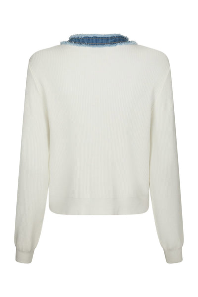 Zelma Knit Denim Cardigan OFF WHITE - 167245 Thumbnail