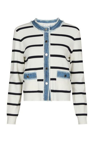 Zelma Stripe Denim Cardigan OFF WHITE - 169309 Thumbnail