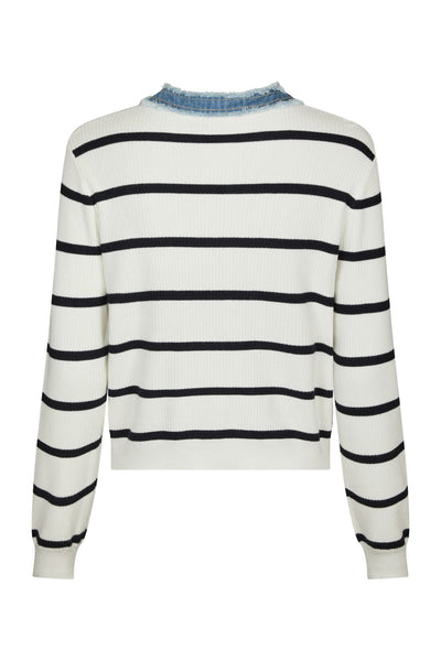 Zelma Stripe Denim Cardigan OFF WHITE - 169309 Thumbnail