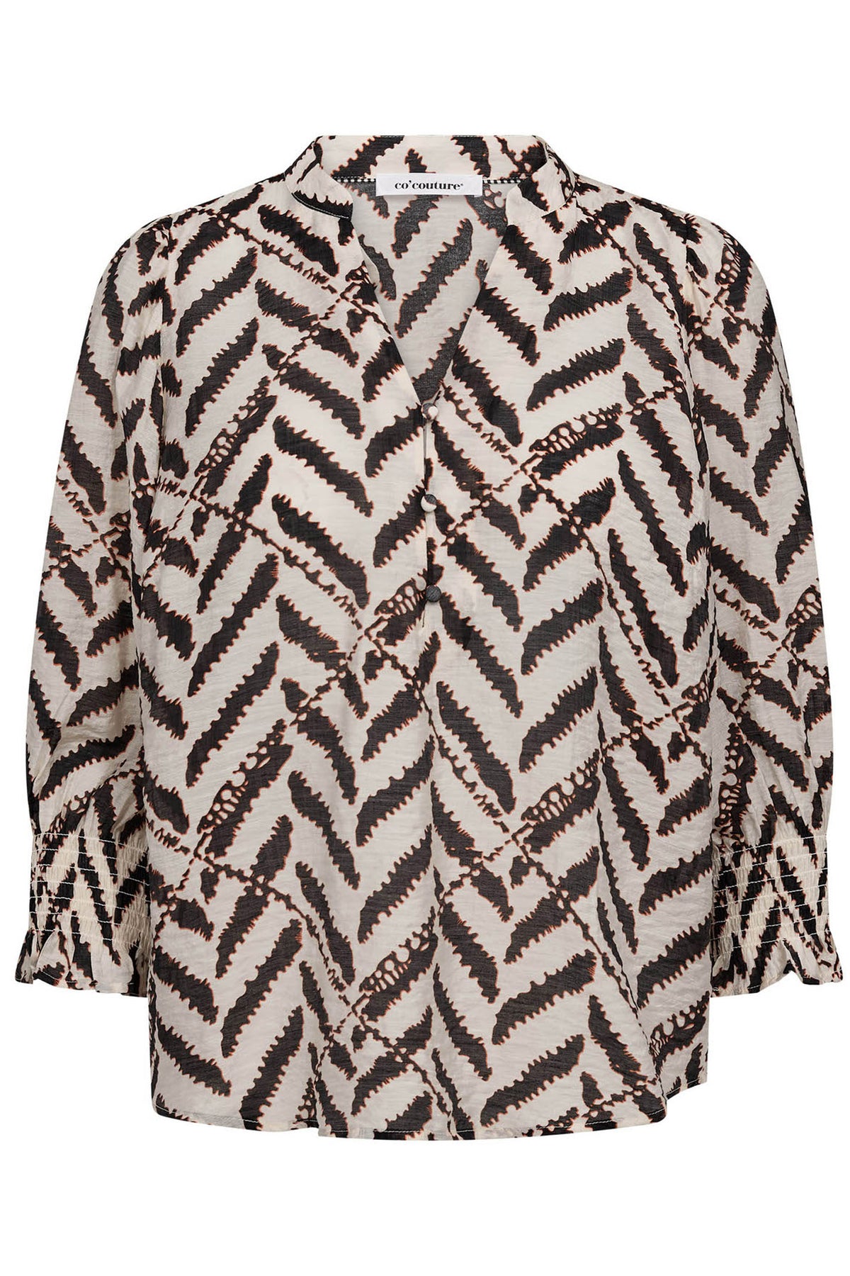 MemphisCC SS V-Blouse 11-Off white - 45158