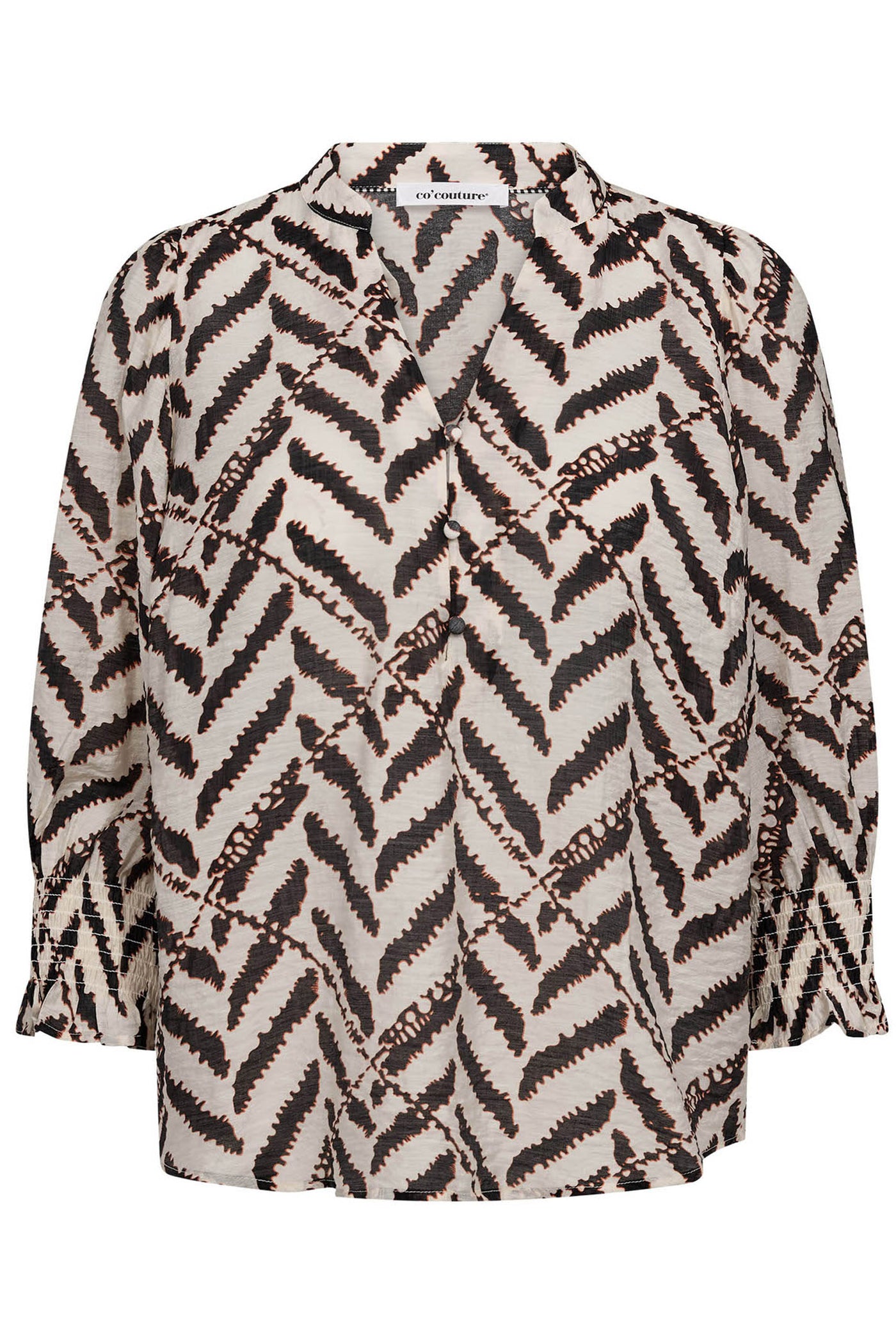 MemphisCC SS V-Blouse 11-Off white - 45158