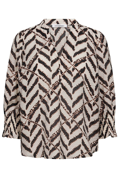 MemphisCC SS V-Blouse 11-Off white - 45158 Thumbnail