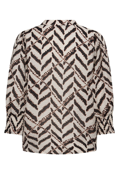 MemphisCC SS V-Blouse 11-Off white - 45158 Thumbnail