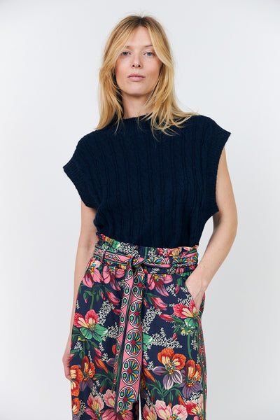 Finnll Knit Vest Sl Dark Navy - 26422-5027 Thumbnail