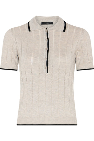 Anemonebbvalnenzia Knit Polo Sand melange - BBW5020