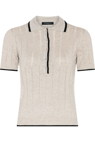 Anemonebbvalnenzia Knit Polo Sand melange - BBW5020 Thumbnail