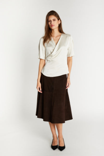 SuedaBBIrene suede skirt Dark brown - BBW5098 Thumbnail