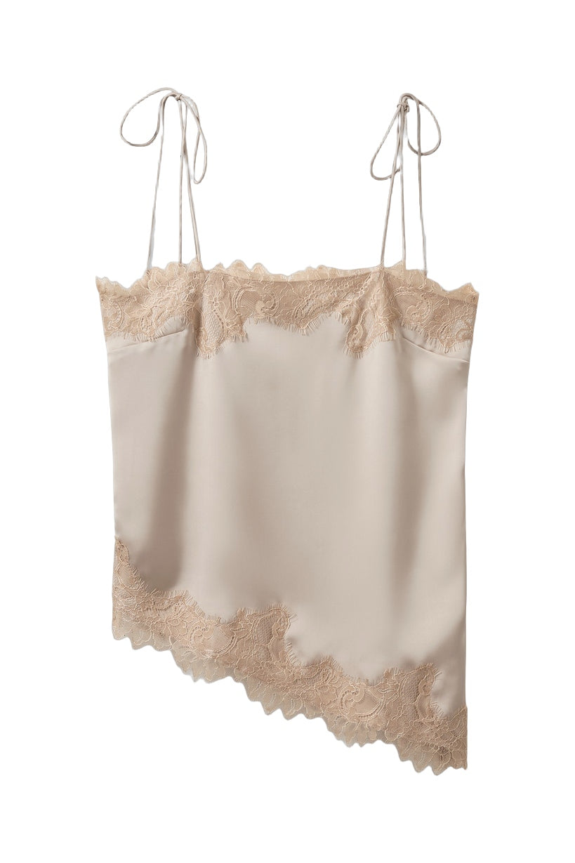 Virasw Lace Detailed Top Feather Gray - S262325