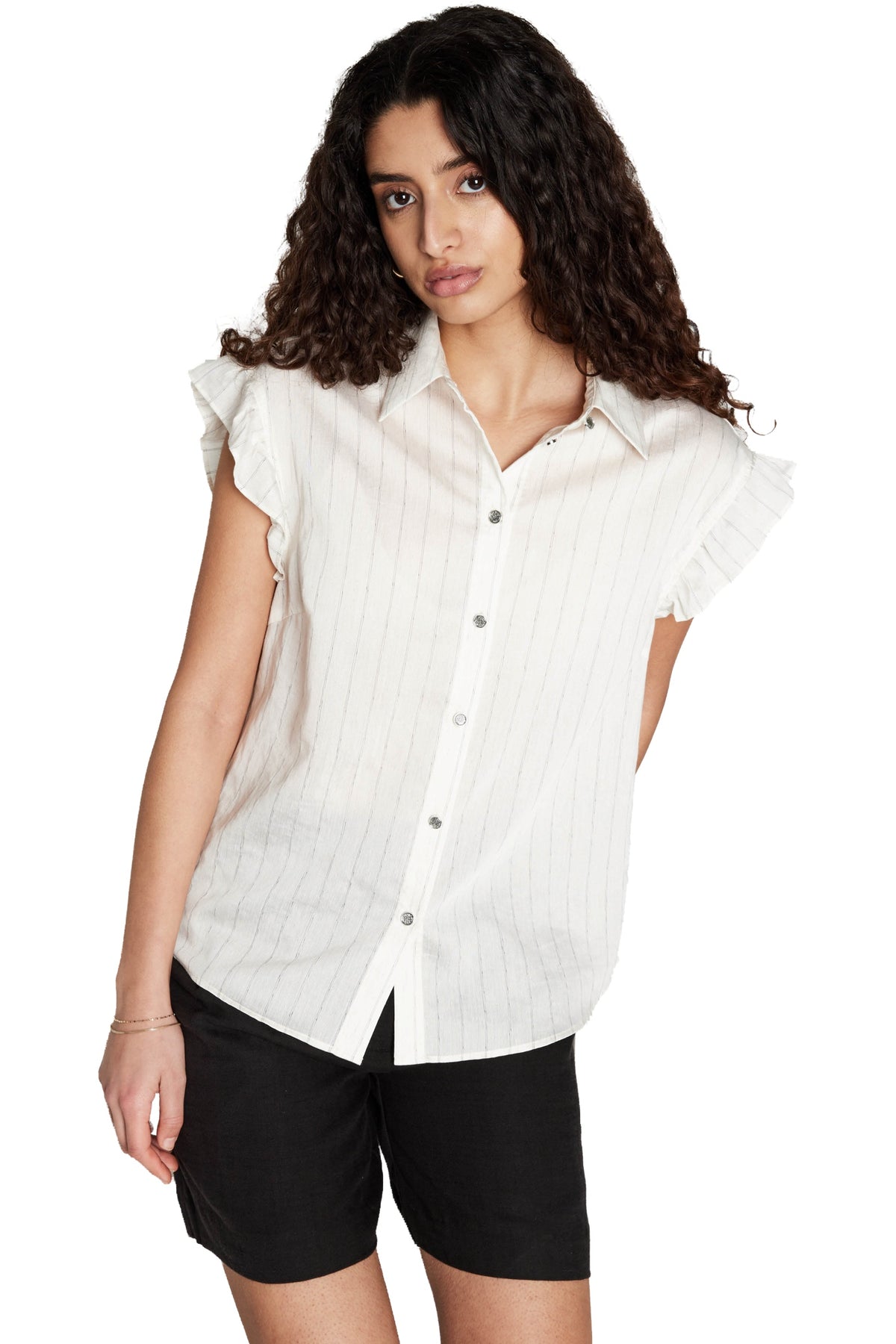 CoccoBBBilla shirt Snow white with black stripe - BBW5011