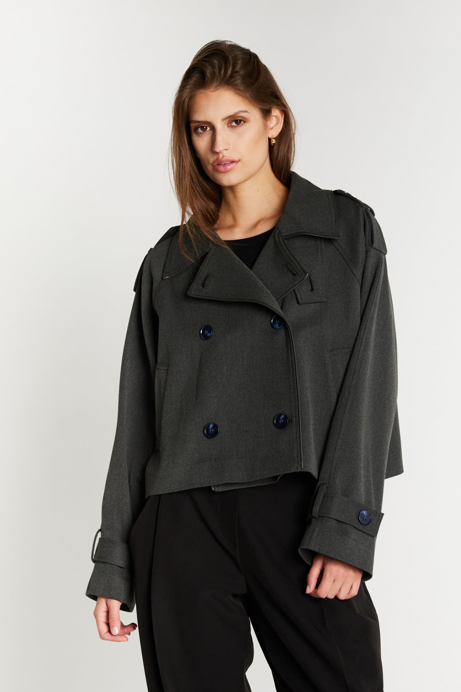 OncocaBBShort trenchcoat Grey - BBW5086