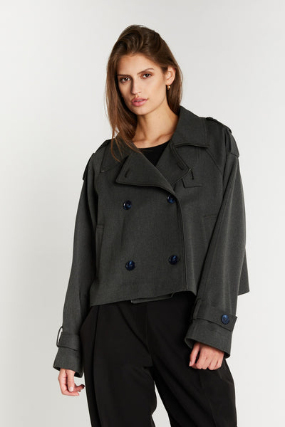 OncocaBBShort trenchcoat Grey - BBW5086 Thumbnail