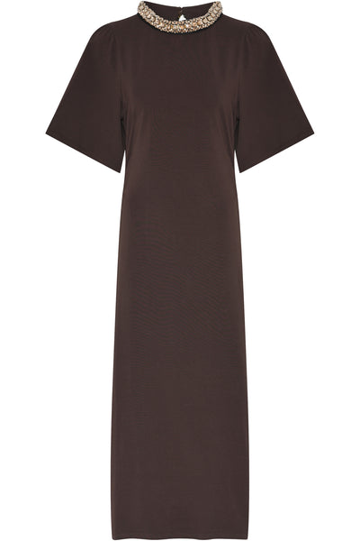 AlnusBBNathala Trim dress CHESTNUT - BBW4960 Thumbnail
