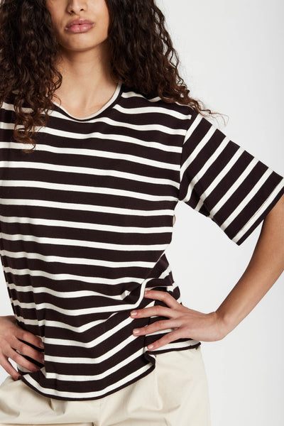 IguanuraBBBasic tee BROWN STRIPE - BBW5058 Thumbnail
