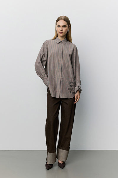 Abbysw Moomin Shirt Brown Striped - S263100 Thumbnail